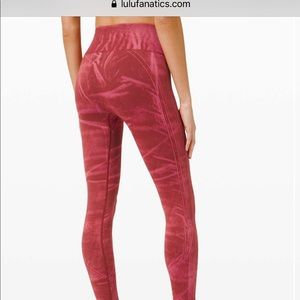 NWT lululemon ebb to street tight wash Sz 10 red